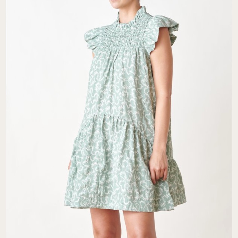 NWT Sea NY Thandi sleeveless tiered tunic dress mint size small